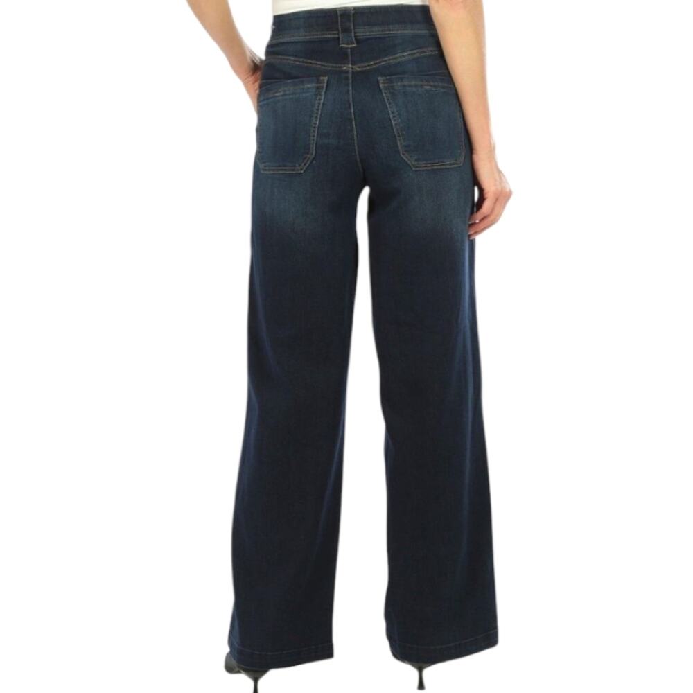 Democracy Wide Leg‎ Women's Dark Blue High Rise Stretch Jeans Size 10 New - Picture 9 of 14